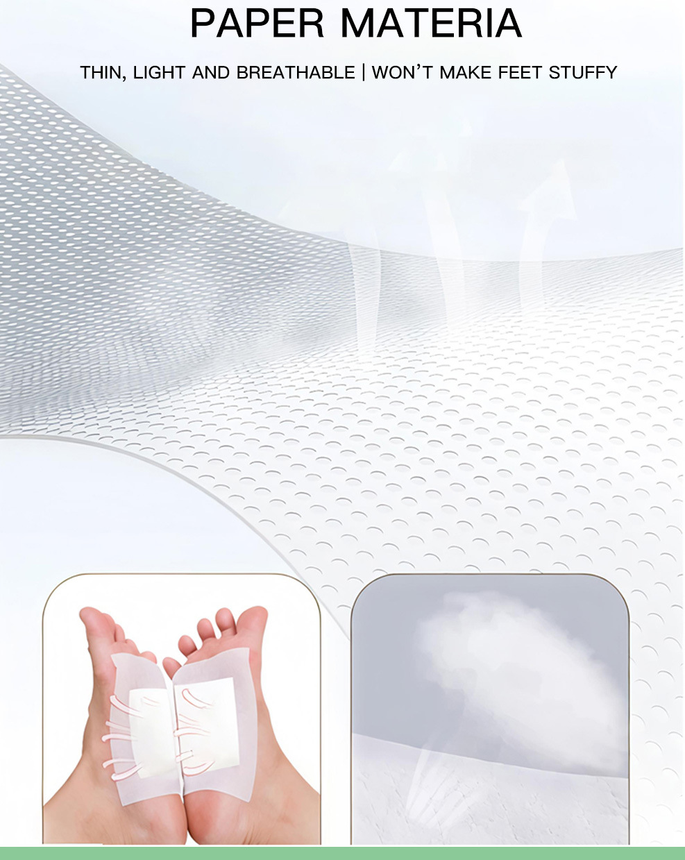 Mugwort Bamboo Vinegar Ginger Foot Pads Herbal Foot Care 10 Patches Per Box specifications