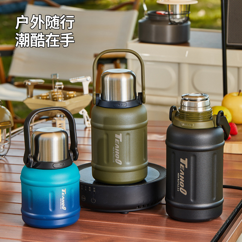 爆型保温カップ大容量ハンドルカップ316ステンレス蒸し茶屋外学生携帯スポーツカップ|undefined