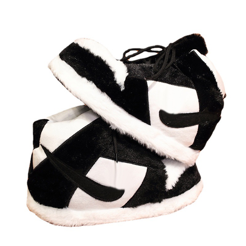 Invierno nuevas zapatillas calientes un cono grandes Zapatillas de algodón con gancho zapatos de algodón hogar artefacto suave talón engrosado zapatillas