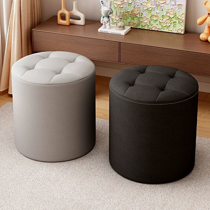 Small Stool for Home Use, Low Stool for Living Room, Round Stool, Solid Wood Small Stool, Sturdy Sitting Stool, Chair for Rental Apartment, Sofa Stool