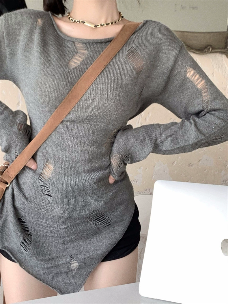 Spring summer autumn colored sexy knitted sweater