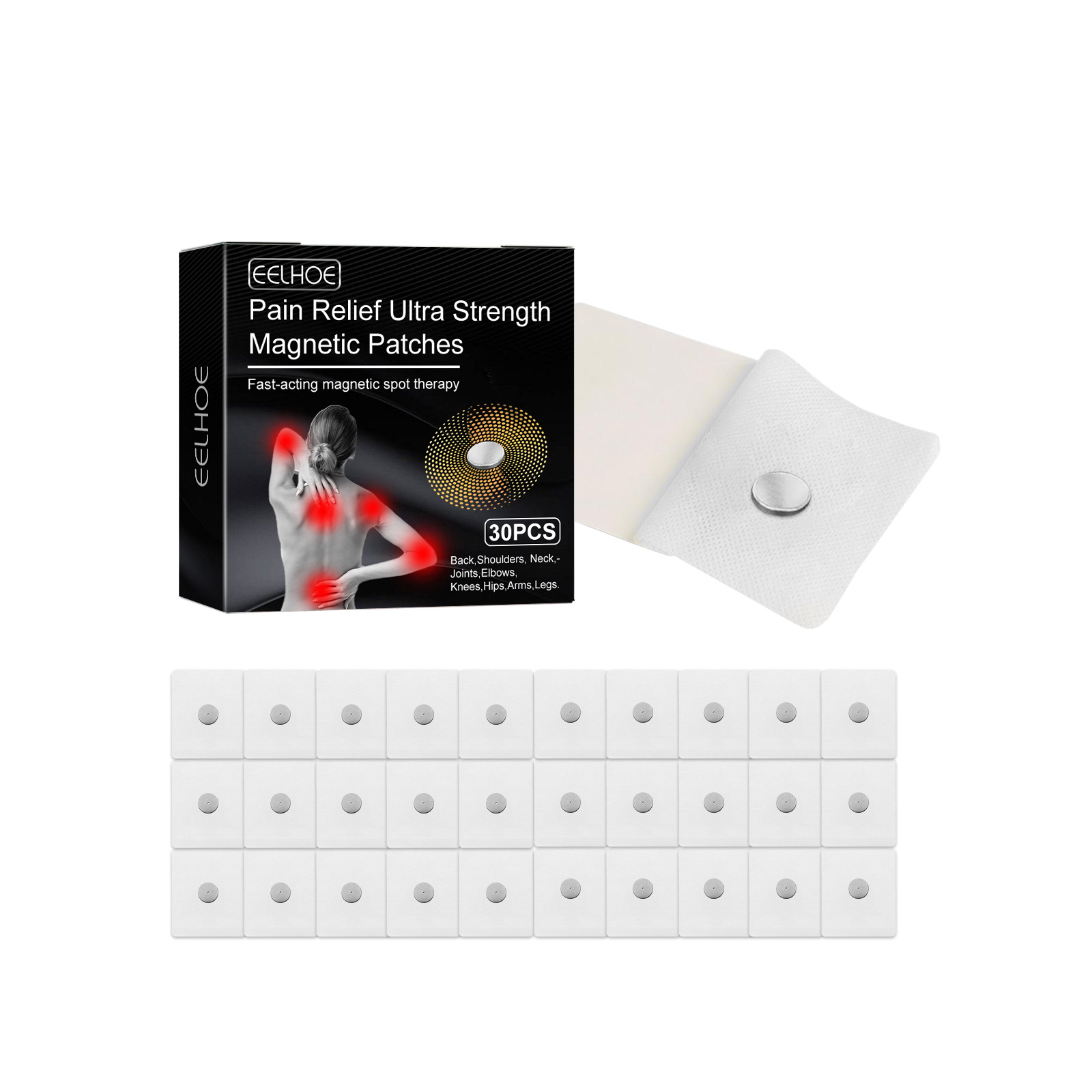 EELHOE – Patch magnétique anti-douleur pour les épaules, les cervicales, les disques intervertébraux lombaires, les douleurs au genou, Patch Super Care_voghion.com