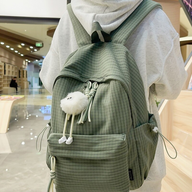 Retro Hong Kong Style Backpack Women's 2025 New Large Capacity Junior High School Student Bag Travel Computer Backpack