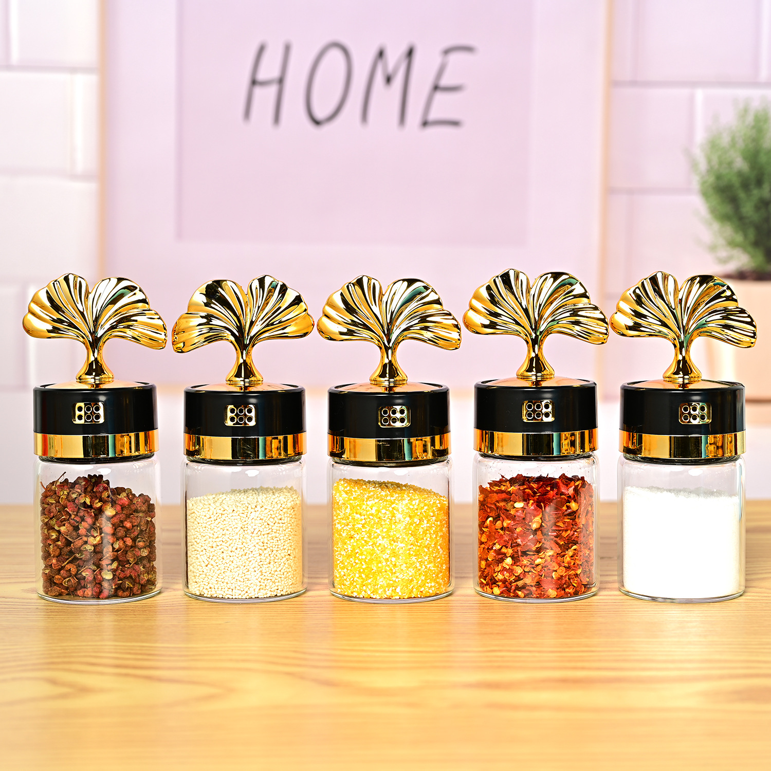 Creativo nuevo lujo luz vidrio condimento tarro hogar traje cocina granos vidrio sellado tarro fábrica al por mayor