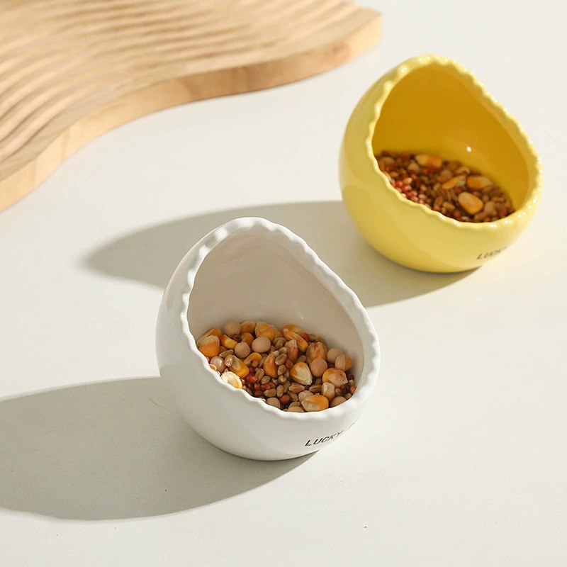 Alimentador de cerámica, comedero para pájaros, cáscara de huevo, loro, peonía, tazón de pájaro, comedero para pájaros, lavabo para mascotas, protector solar, comida a prueba de fugas, agua potable image 3