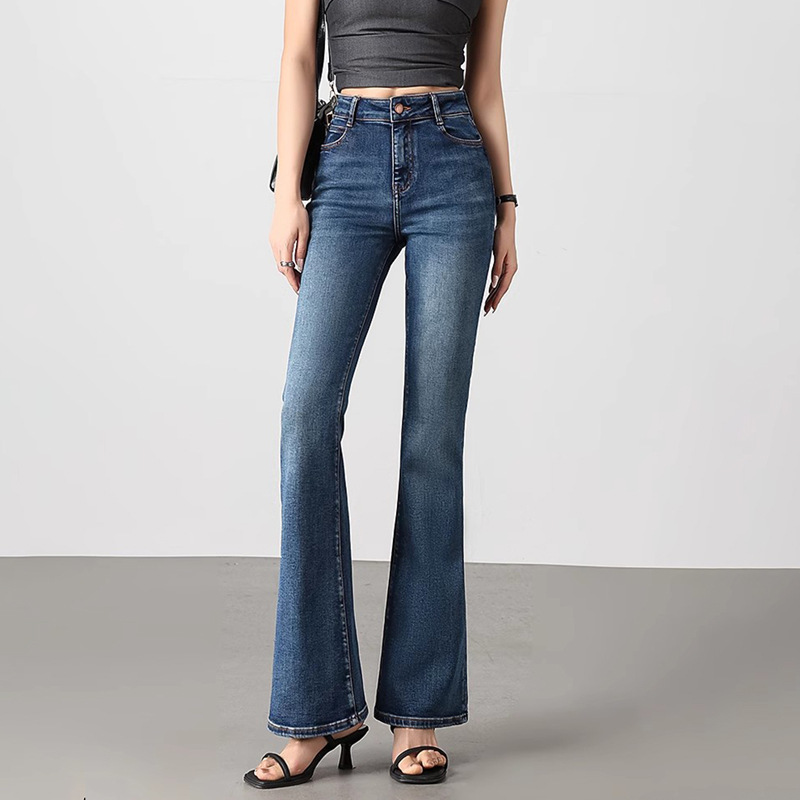 High-Waisted Micro-Flared Jeans for Women 2025 Spring & Fall New Slim Fit Nine-Point Micro-Flared Pants