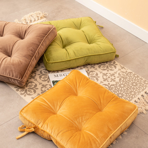 Cross-border solid color thickened office chair cushion floor cushion tatami bay window seat four needle cushion manufacturer wholesale