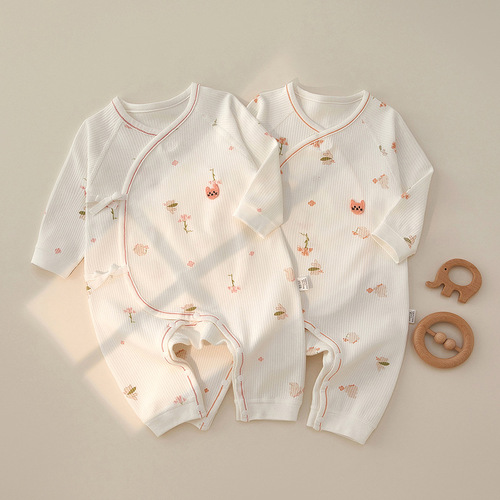 Newborn baby one-piece strappy monk suit for male and female baby one hundred days after one month boneless casual foreign newborn clothes