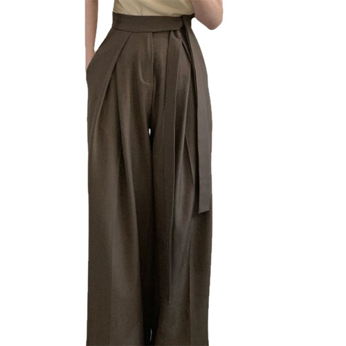 Casual Drag-in West Pants with High-End Drape Sensation Wide-Leg Pants Suit Pants for Women Tall stature High-waisted Slimming with Braid Drape Sensation