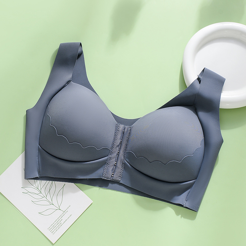 Ropa interior de hebilla frontal sin costuras de Estilo Chaleco transfronterizo de talla grande empuja hacia arriba la belleza hacia atrás Conjuntos de talla grande europeos y americanos de sujetador deportivo para mujer