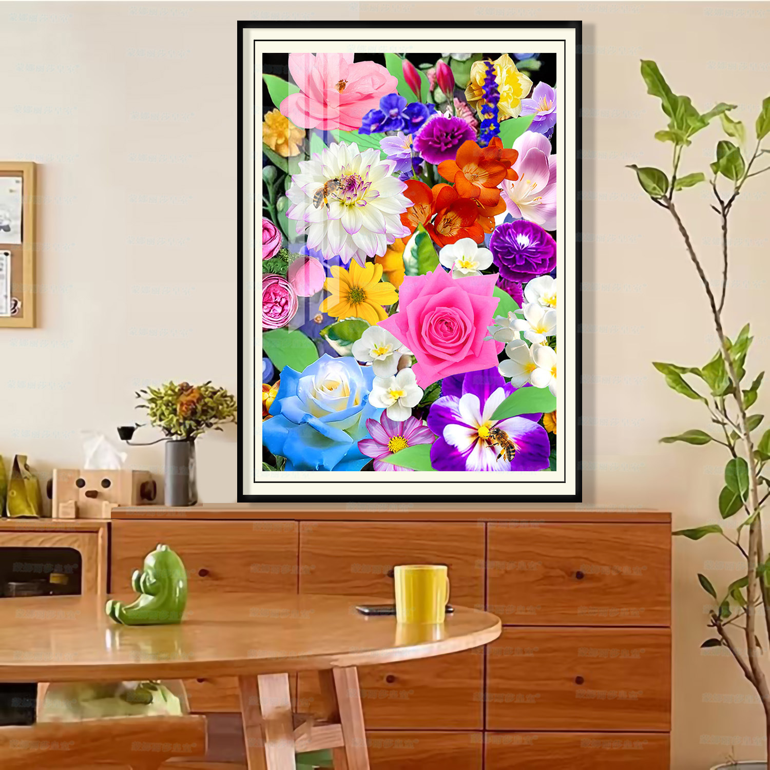 Monalisa Royal Cruz puntada flores flor curación simple hermosa bordado pequeña pieza sala de estar hilo bordado