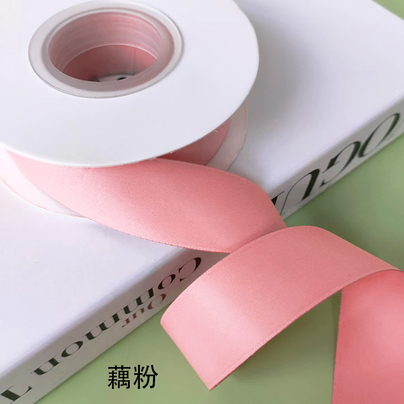 Cinta de algodón de poliéster de doble cara cinta de arco de color sólido mate accesorios para el cabello diy pajarita regalo flor cinturón de embalaje