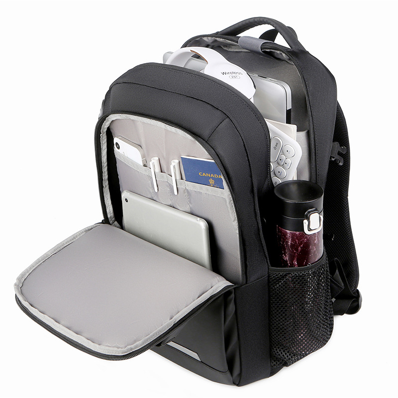 Student schoolbags, usb large-capacity backpacks, men's multi-pocket laptop bags, business commuting travel backpacks undefined