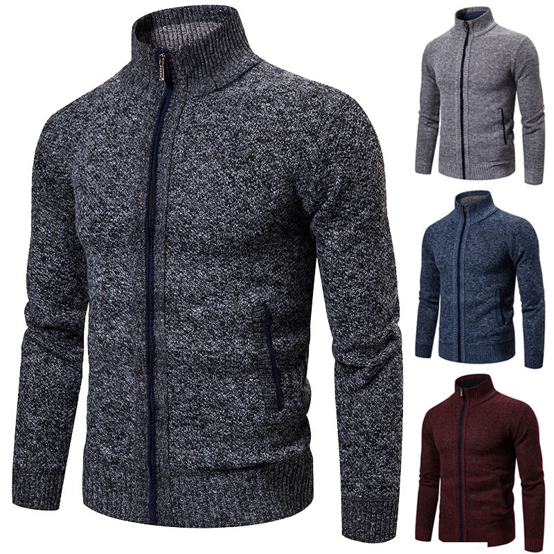 Foreign Trade Cross-border Amazon Men's Thickened Cardigan Long-sleeved Knitwear Casual Outdoor Men's Sports Cardigan Eight-color