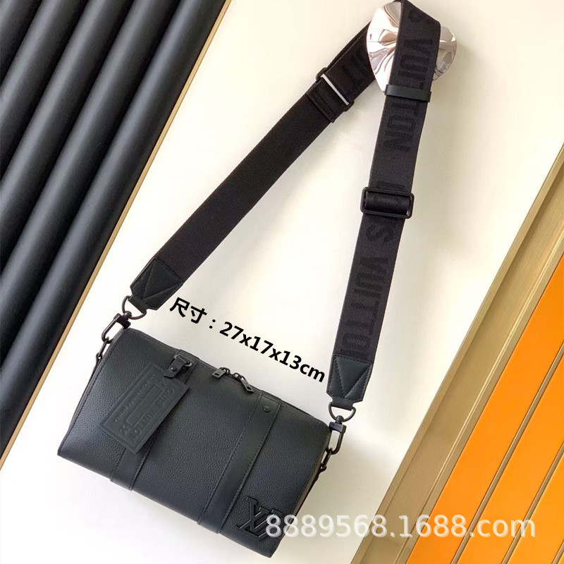 直接供給クロスボーダー m lv メンズバッグレディースバッグブラックウォリアーメッセンジャーバッグ枕バッグチェーンバッグボックスバッグポータブルブリーフケース|undefined