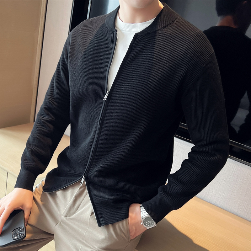 Autumn and winter super beautiful zipper sweater coat men's top warm sweater cardigan wear sweater casual sweater