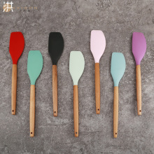 硅胶木柄刮刀耐温蛋糕铲奶油抹刀搅拌器烘焙工具牛油刮刀烘培