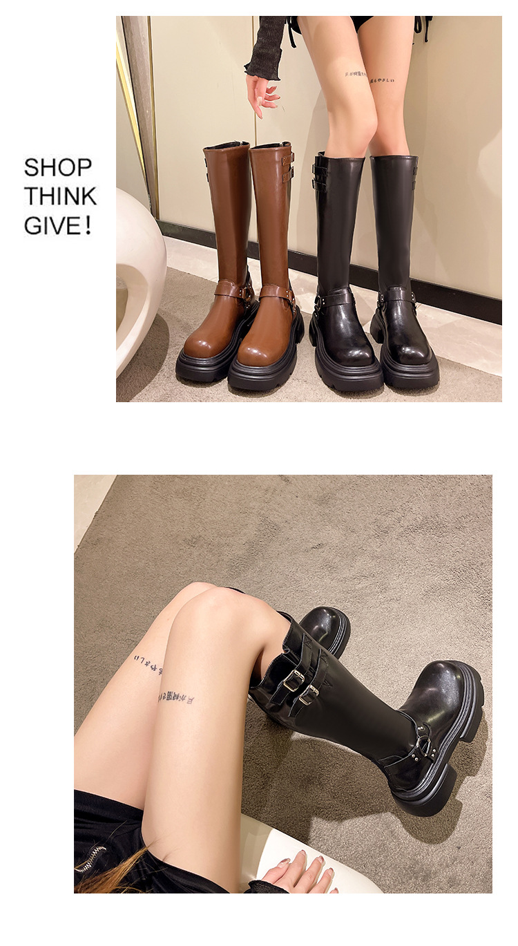 Talpă groasă, versatilă, cu tub lung pentru femei, în toamna anului 2024, cu o senzație de înaltă calitate. Statură mică, creștere în înălțime,_voghion.com