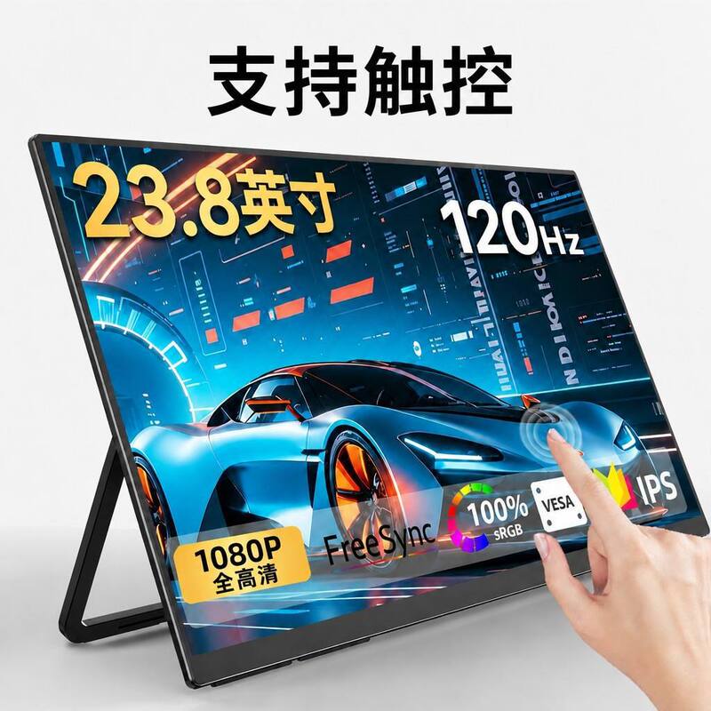 23.8inch Touchscreen Portable Monitor 120Hz FHD External Display for Computer and Laptop 23.8inch Touchscreen Portable Monitor 120Hz FHD External Display for Computer and Laptop