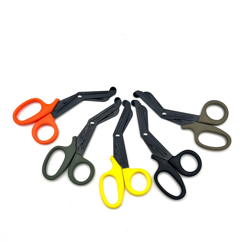 Medical Special Bandage Stainless Steel Curved Head Muscle Tape Blackening Scissors Gauze Scissors_voghion.com