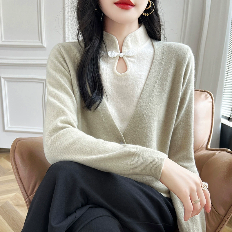 Вязаный теплый модный шерстяной свитер, западный стиль, oversize, китайский стиль
