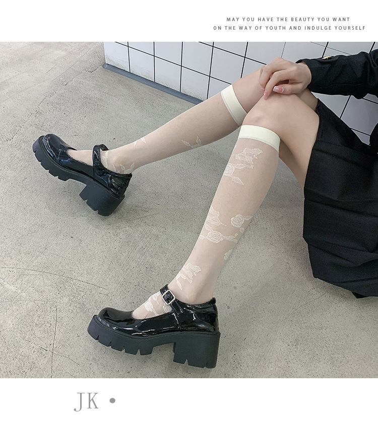 Japanese rose long tube socks