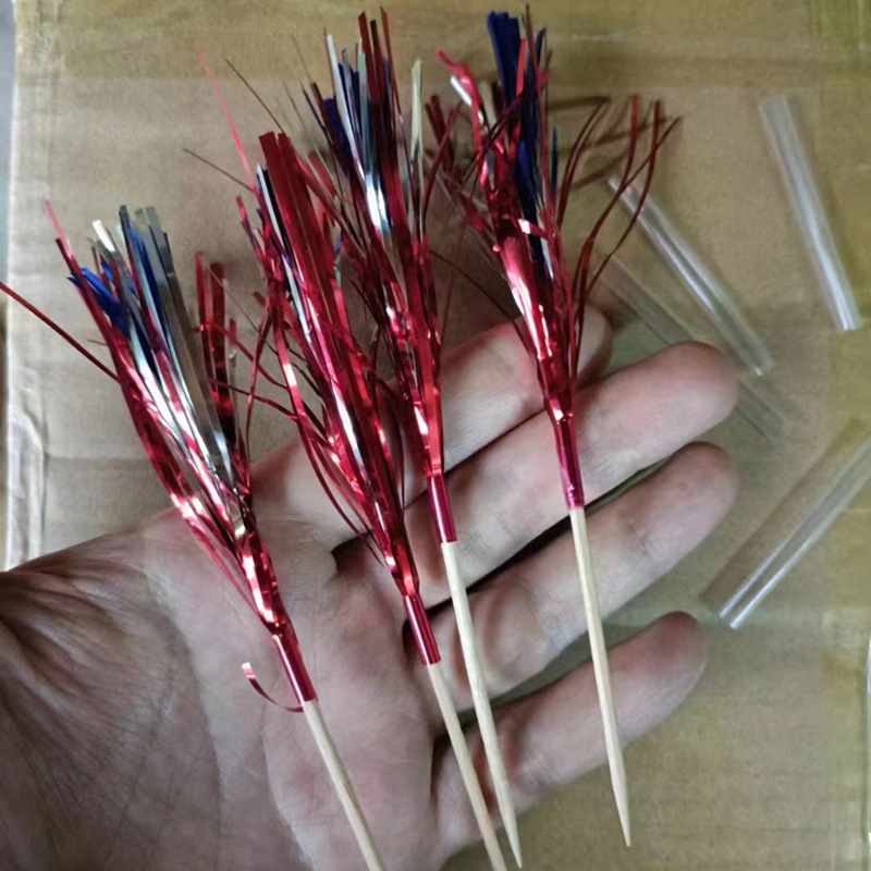 Navidad fruta palo fiesta de cumpleaños pastel hamburguesa postre Mesa desechable plug-in plato frío arte decoraciones adornos