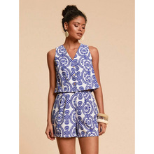 E 94373 French V-neck Floral Dress ��ʽ V ���Ҷ������ȹ