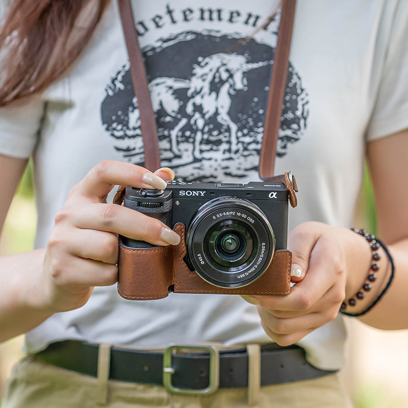 A6700 보호 케이스 A6400 카메라 가방 A7C 베이스 가죽용 대외 무역 크로스보더 적용 SLR