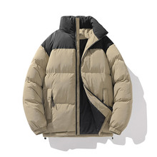 冬季新款拼色棉衣加厚男潮牌公版跨境棉服外套男青少年情侣面包服
