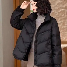 反季新款韩版宽松休闲羽绒服女短款时尚立领白鸭绒冬季两粒扣外套