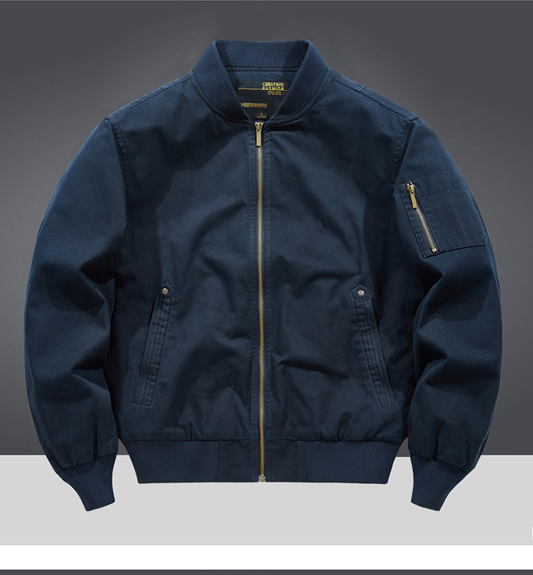 Men's Clothing 2024 new pure cotton pilot jacket men's spring and autumn loose large size men's baseball uniform workwear jacket thin_voghion.com