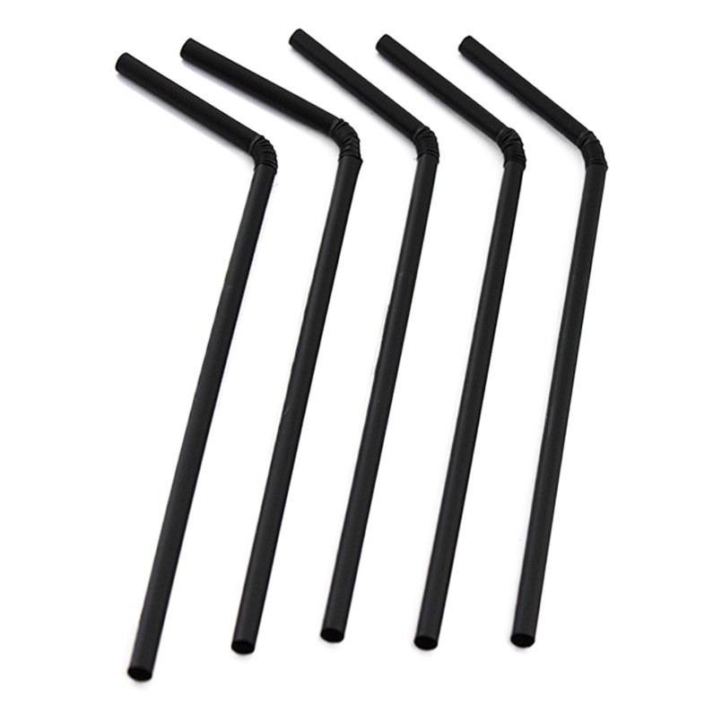 Paja de la decoración del cóctel de los 6MM, cafetería, barra, paja negra especial, restaurante occidental, paja negra especial del codo