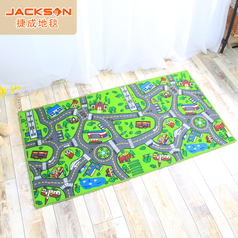 【促销】一件代发跨境捷成地毯儿童卡通儿童毯车道跑道毯游戏地垫