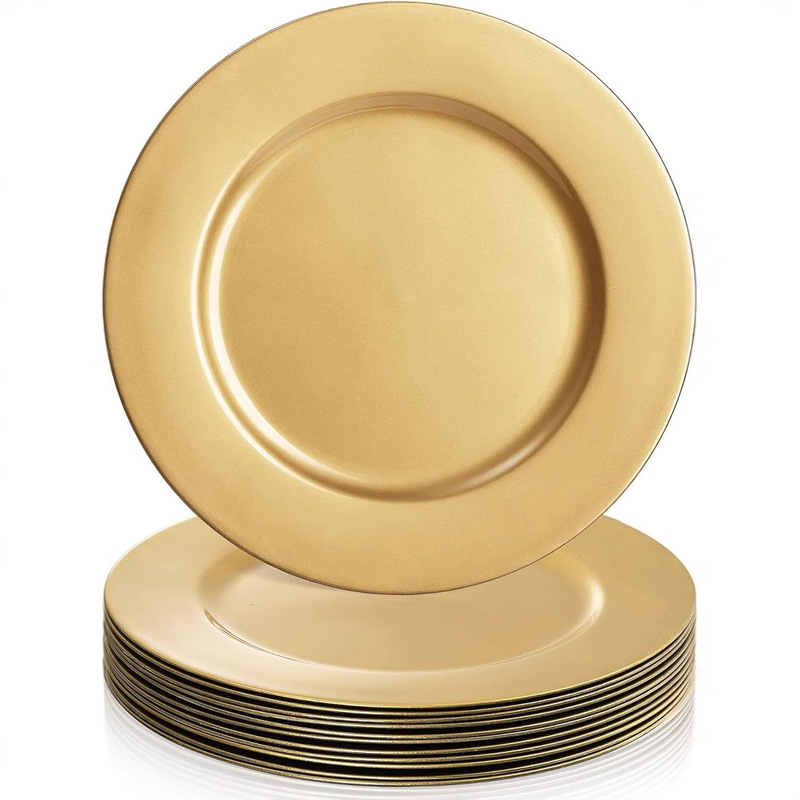 Foreign trade wedding hotel party disposable craft plate decorative plastic plate charger plate