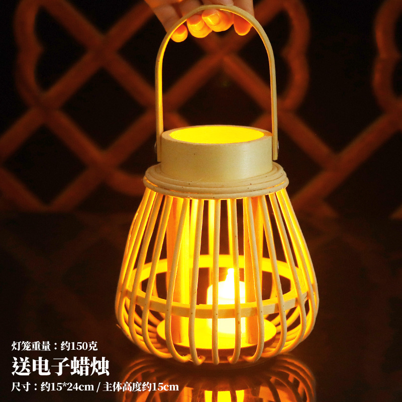 中秋节灯笼手工diy材料包非遗藤编花灯2025年新款古风儿童手提|undefined