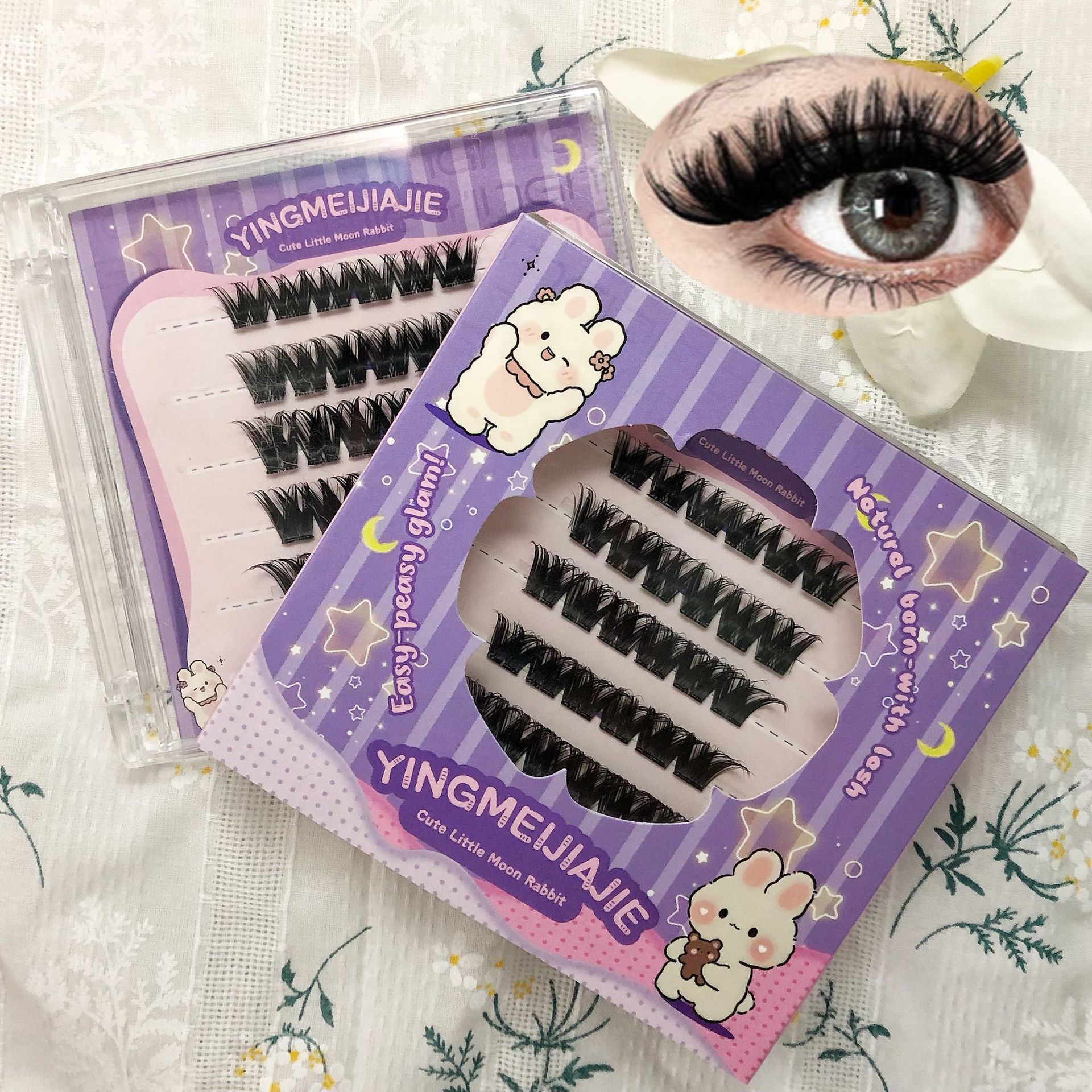 Parillas falsas transfronterizas, pestañas extendidas sin pecado, pestañas densa, pestañas falsas DIY, estilo natural, pestañas falsas sin pegamento.