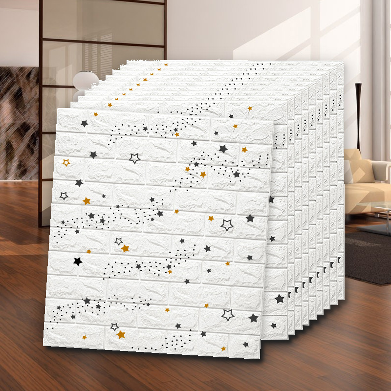Papel pintado autoadhesivo 3D estereoscópico pegatinas de pared de alquiler de pared de papel pintado decoración de pared de dormitorio a prueba de agua a prueba de humedad se puede frotar
