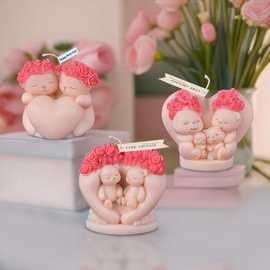 可爱小熊系列蜡烛硅胶模具 情人节爱心玫瑰熊DIY蛋糕烘焙装饰模具