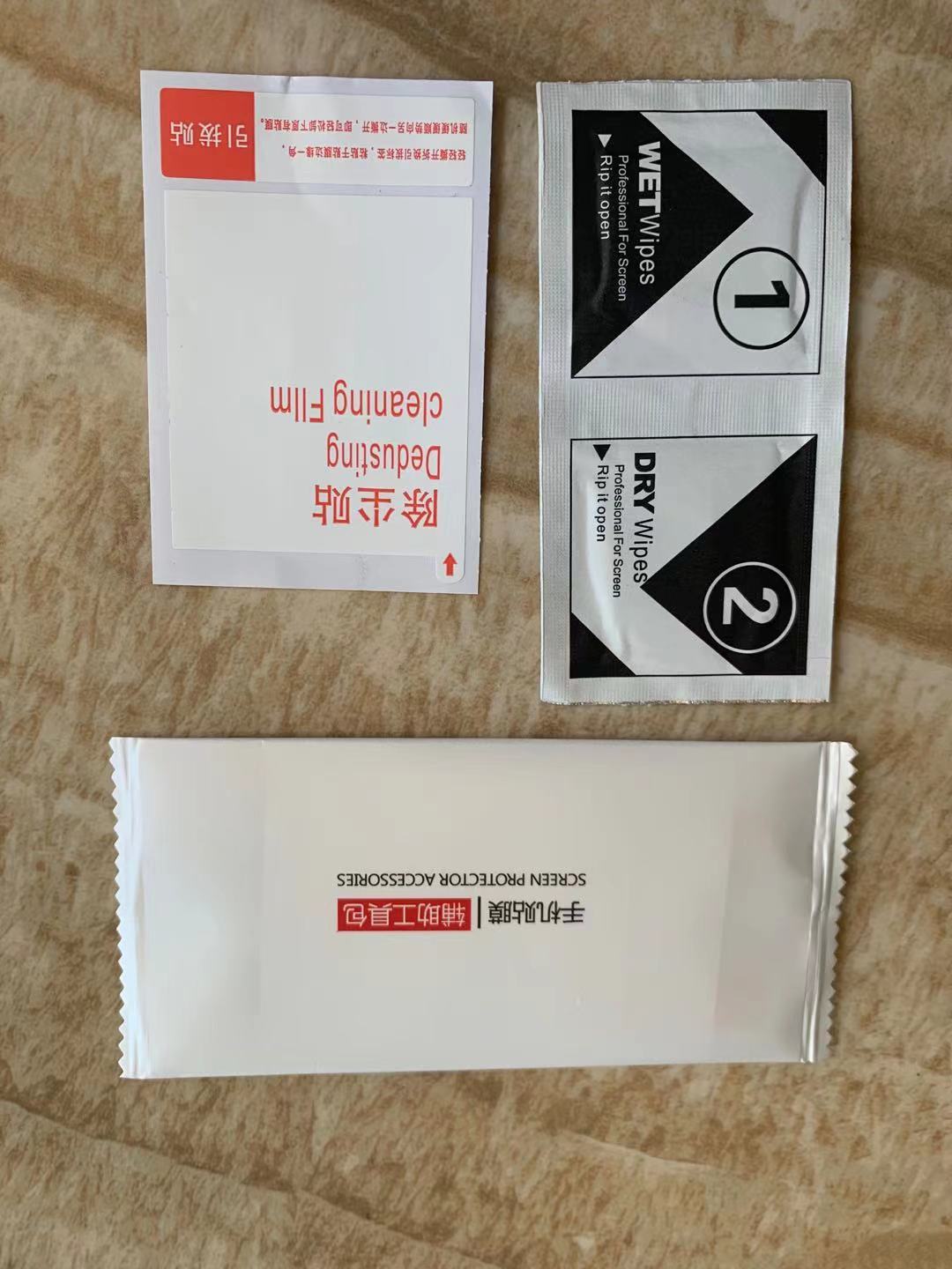 Fabricante spot teléfono móvil pasta de eliminación de polvo templado juego de limpieza de pantalla bolsa de alcohol de desinfección kit de ayuda de película