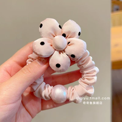 Girls' Apple Puppy Bun Hair Saç üçün rezinlər - flower-hair-tie