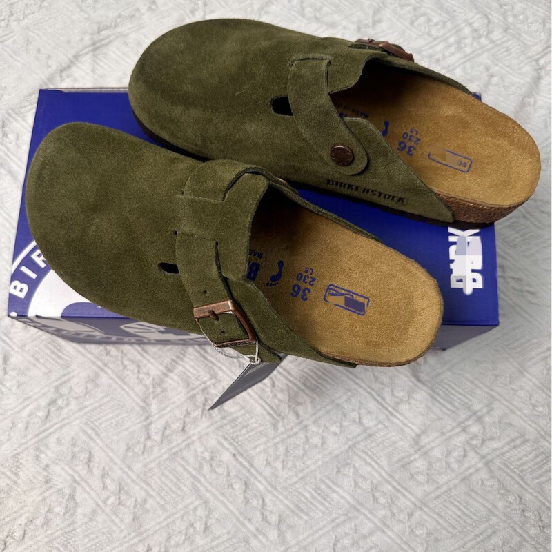 High-Quality Birkenstock Genuine Cowhide Men's and Women's Cork Half-Slippers European and American Style Retro Couple's Toe-Toe Slippers