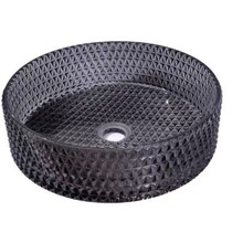 卫生间玻璃艺术台上盆家用阳台台上盆新款圆形加厚透明洗手盆