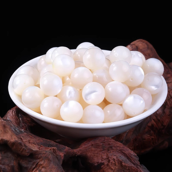 White beads handmade