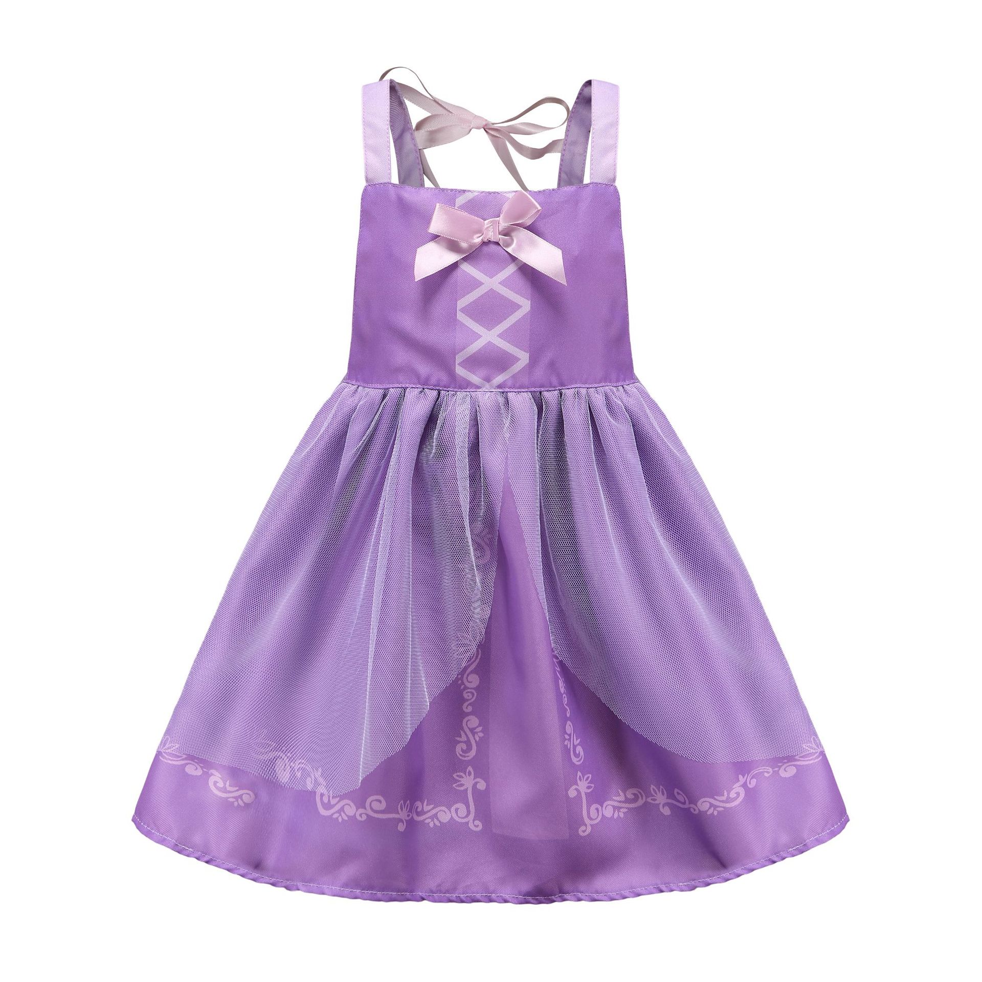 200g Weight Children's Dress Children's Clothing Type Polyester Fabric Type Skirt Sets Sets Type 1 Piece Quantity Masquerade, Daily, Party Occasion Collarless Neckline Slim Fit Type Cartoon Pattern Summer Season Girl'S Gender Princess Style Princess Cartoon Polyester Girls Dresses 1