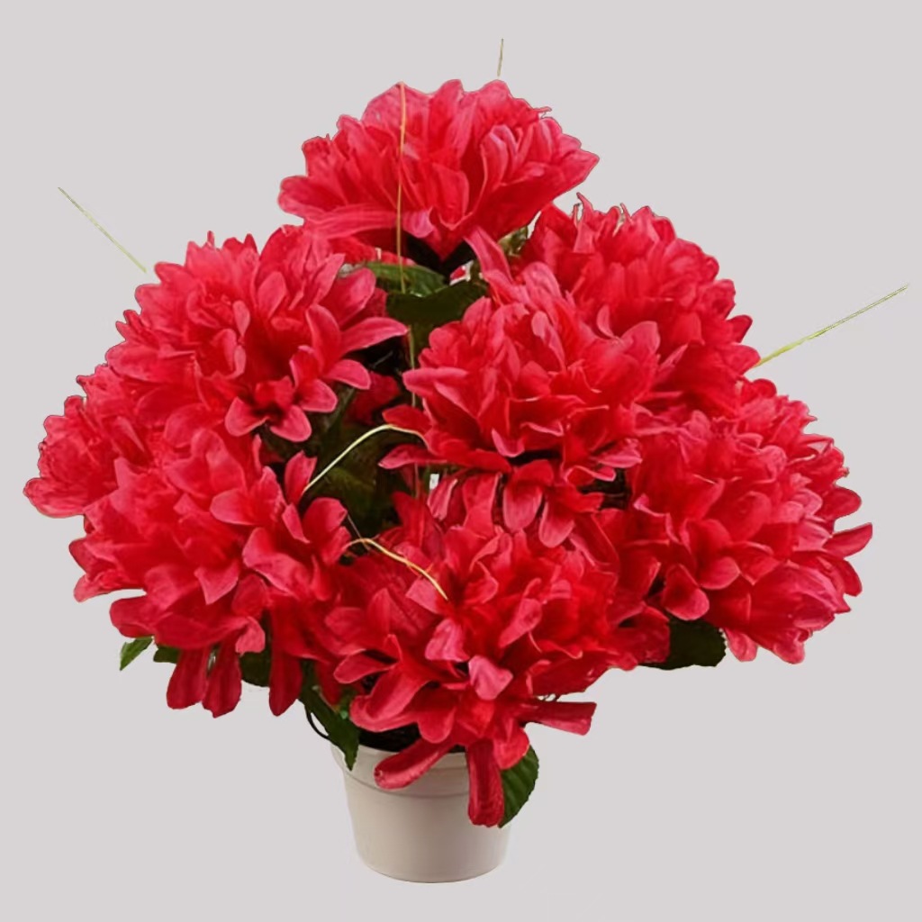 Flores de simulación de pantalla al por mayor simulación de crisantemo 13 flores artificiales de simulación de gran crisantemo seda flores falsas flores decorativas