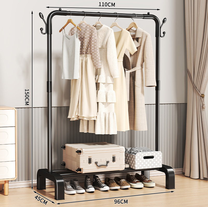 Tendedero piso a techo dormitorio doméstico colgar ropa plegable dormitorio interior simple almacenamiento móvil secado al sol perchero