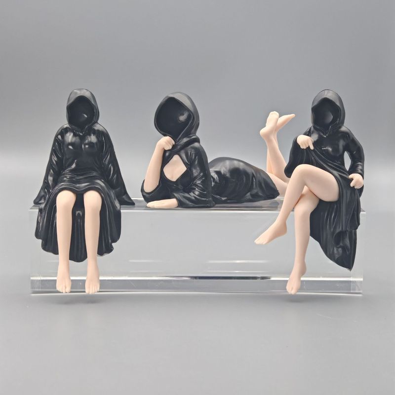 Cross-Border Halloween Mysterious Statue Black Robe Queen Bookshelf Statue Decoration Desktop Figure