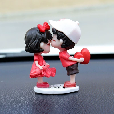 Ornaments Car Supplies Explosive | Car ornaments - love-couple-with-film-4-non-trace-glue