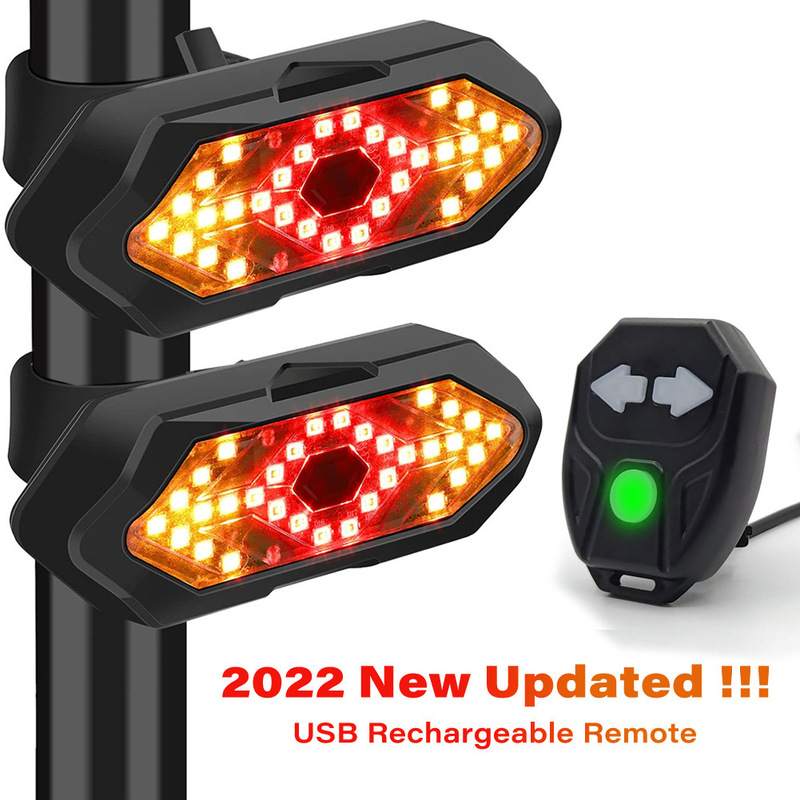Bicycle lights remote control turn tail lights left and right lights USB charging mountain night riding led with horn waterproof warning light